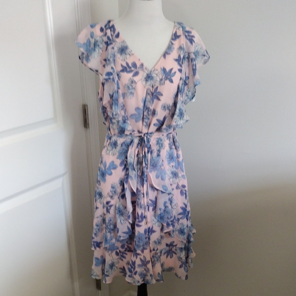Tommy Hilfiger Blue and Pink Floral Mini Dress